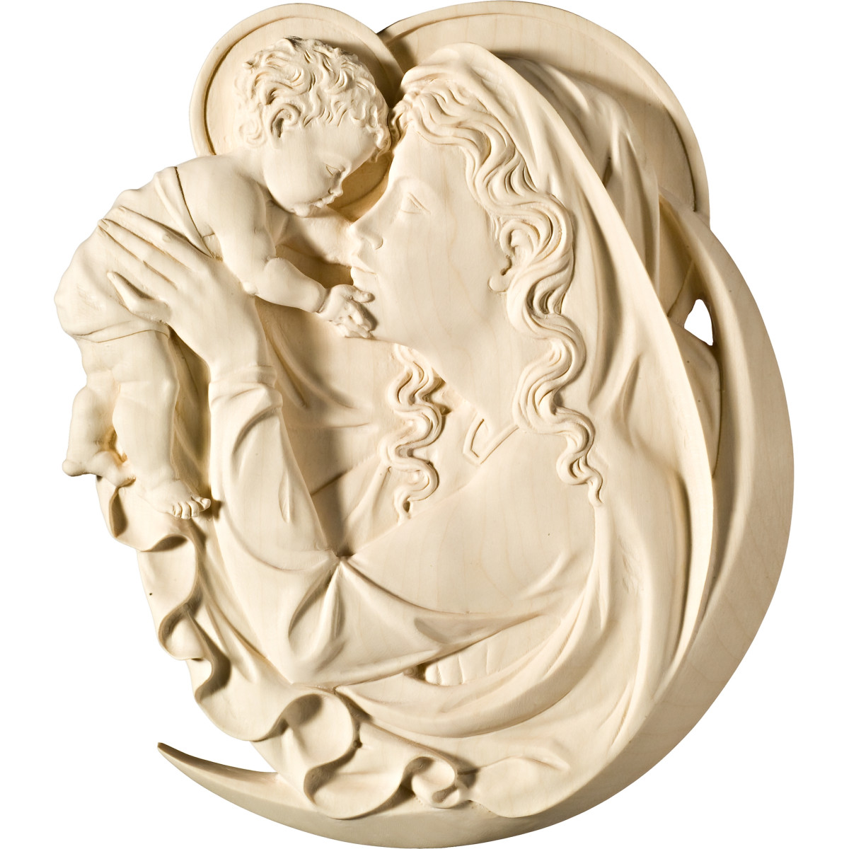 Virgen con la luna relieve